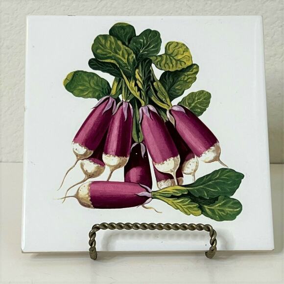 H&R Johnson Vintage English Tile Turnips 6x6 Square - Picture 1 of 5